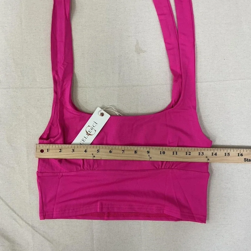 CELLECCI hot‎ pink crop top